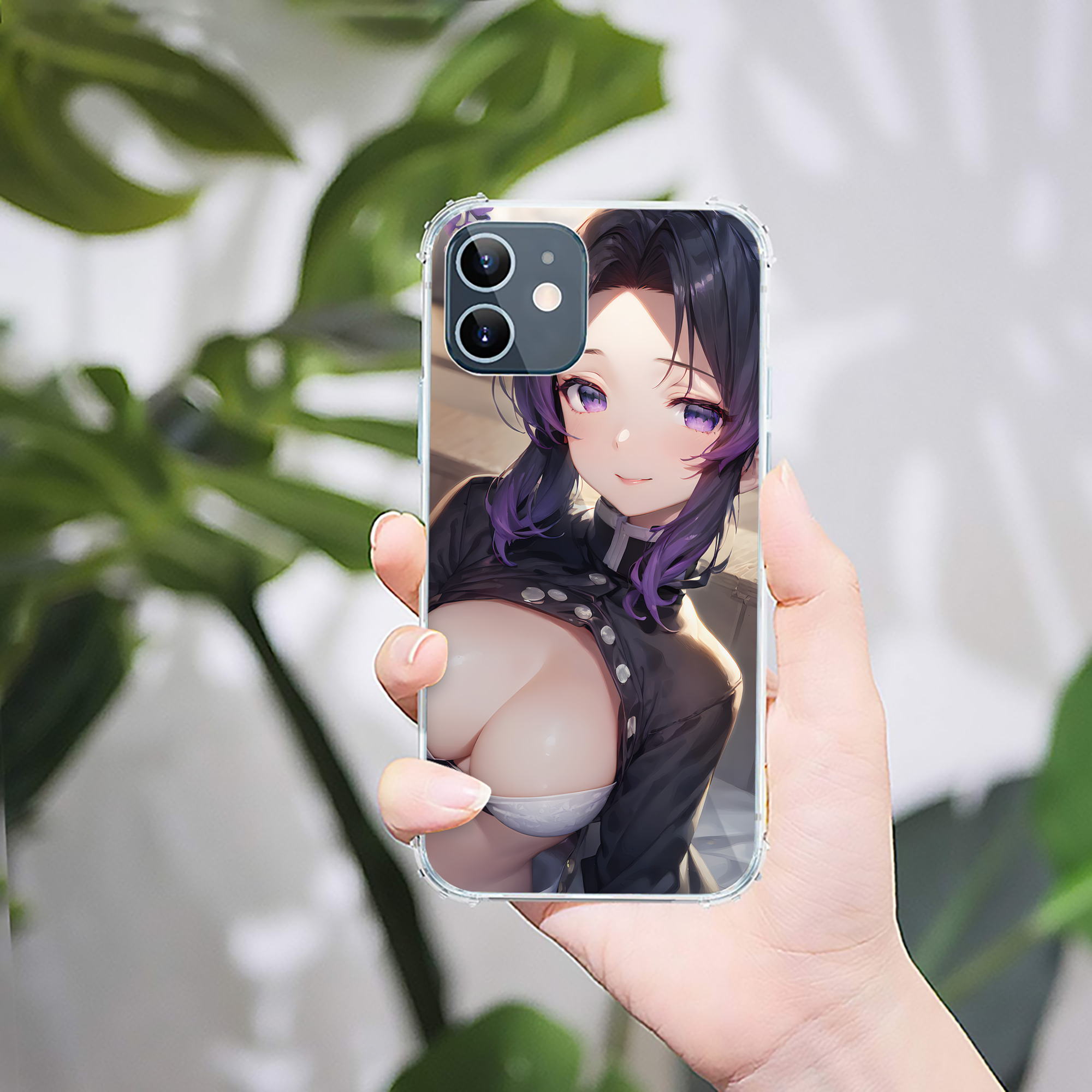 （画像用） 鬼滅の刃（きめつのやいば）蟲柱-胡蝶 しのぶ／こちょう しのぶ Kochou Shinobu 【iPhone 12シリーズ対応】透明スマホケース（クリアソフトケース）